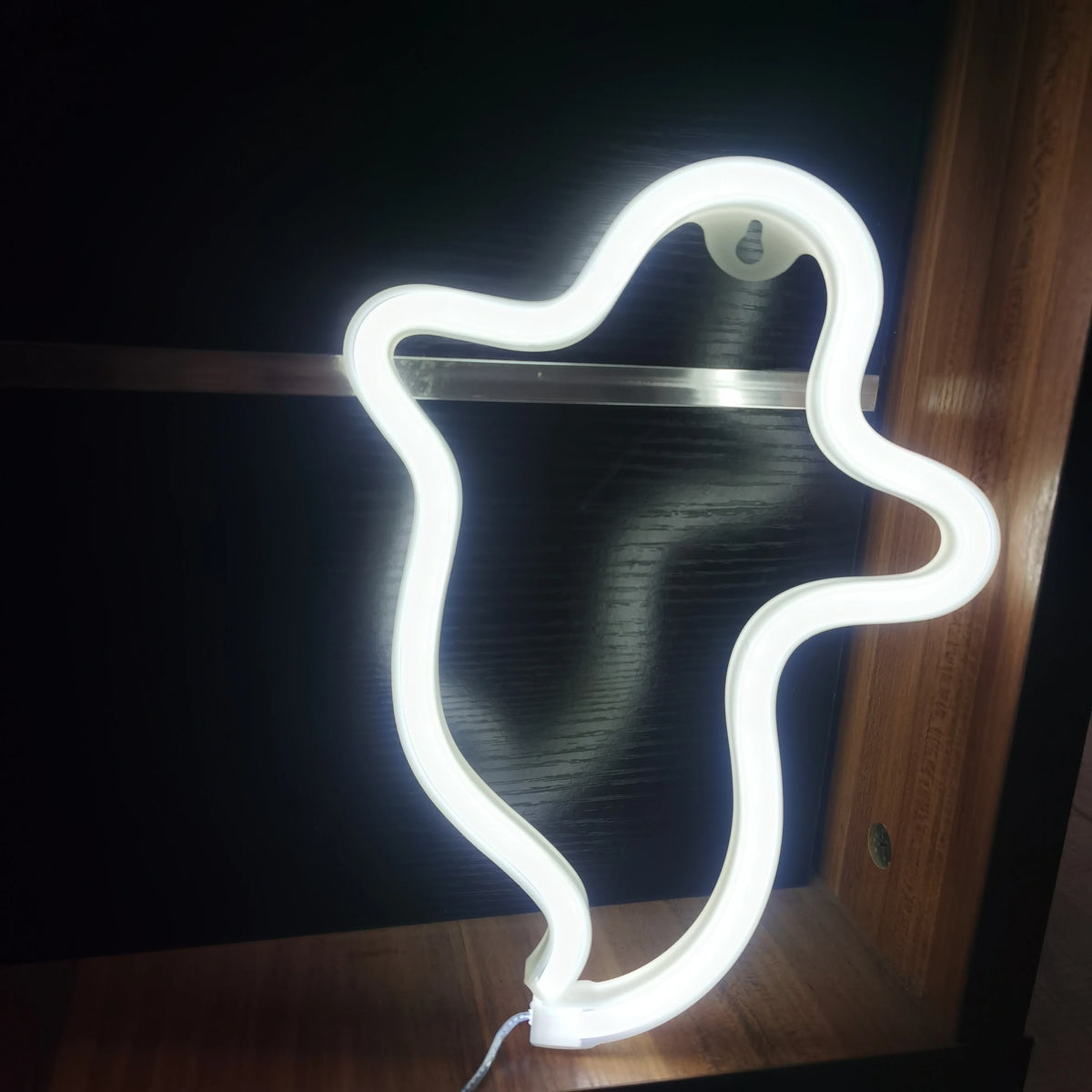 Ghost LED neon wall decor, white outline light