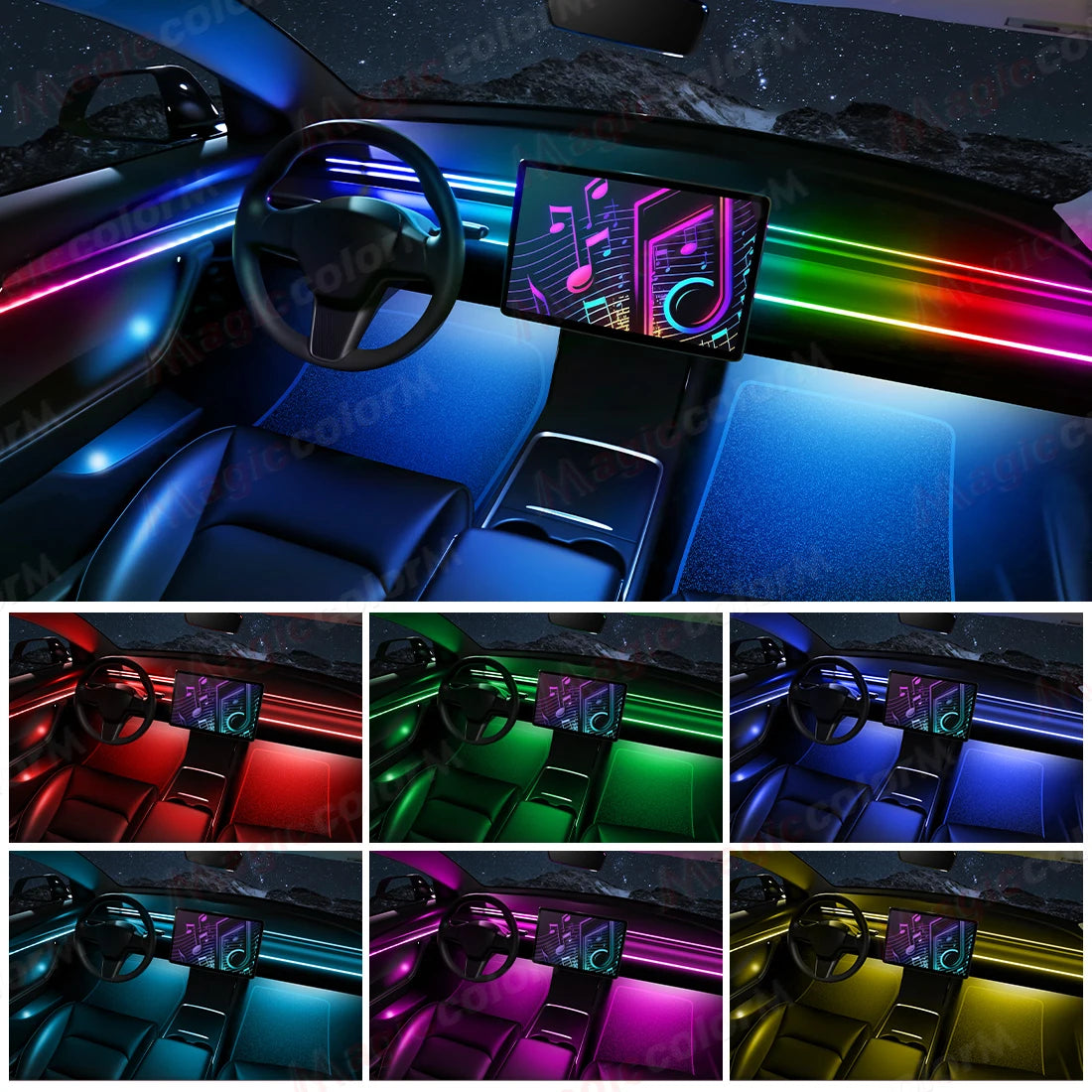 RGB LED controller module and ambient strips lighting car interior door area