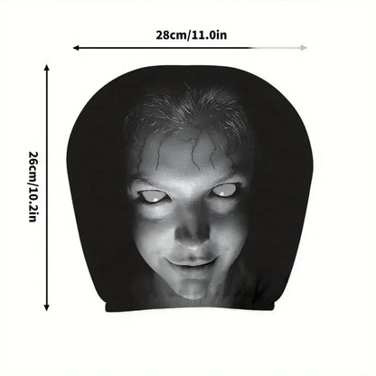 Horror face headrest cover size diagram, hooded black face, 28 cm wide