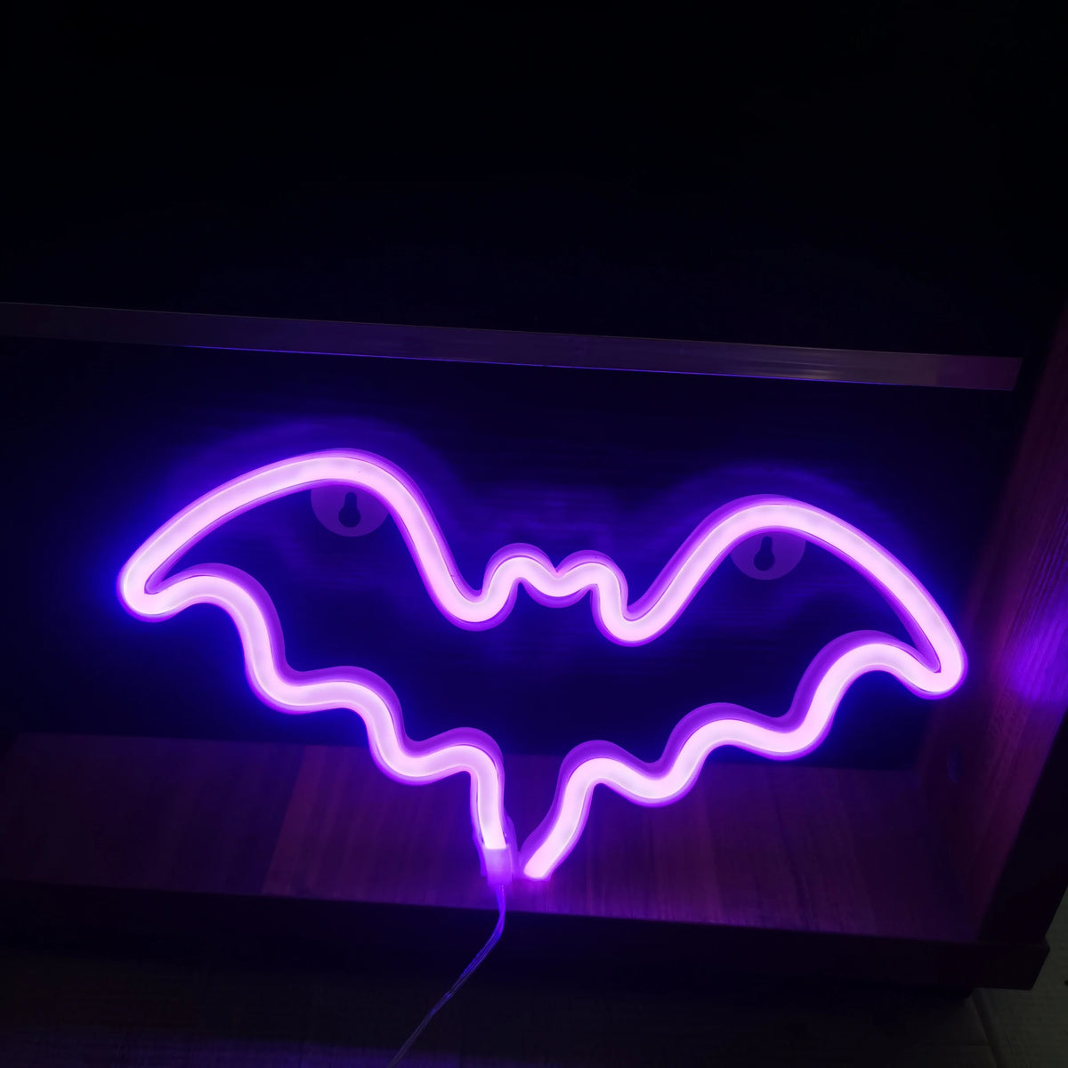 LED neon bat wall light, purple