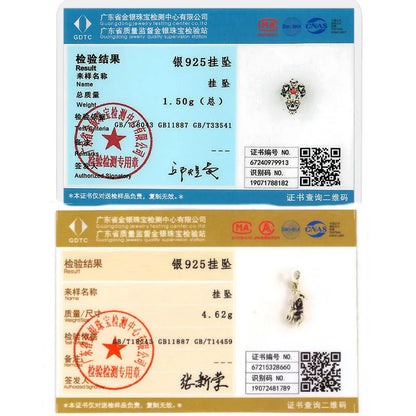 925 sterling silver Halloween charm bead shown on certificate paperwork