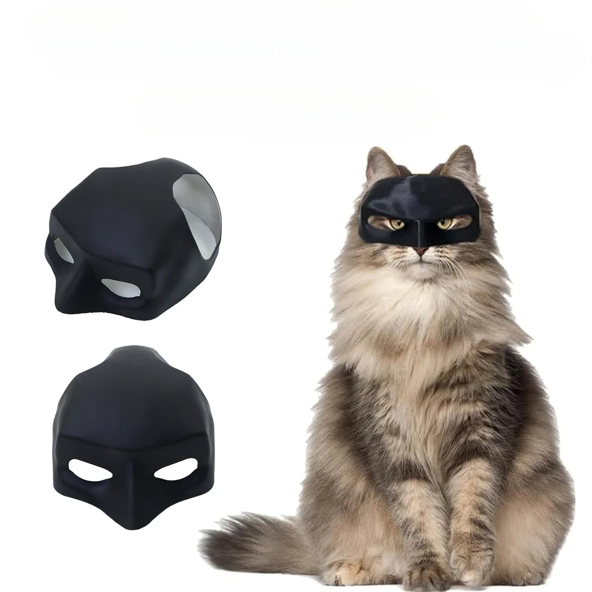 Black cat bat mask for pets with sculpted ears and eye cutouts
