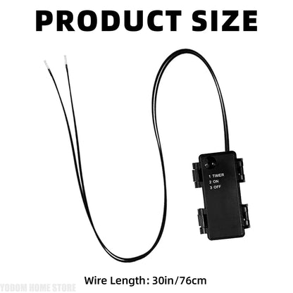 LED glowing eyes prop set with two black timer boxes and 76cm wire leads