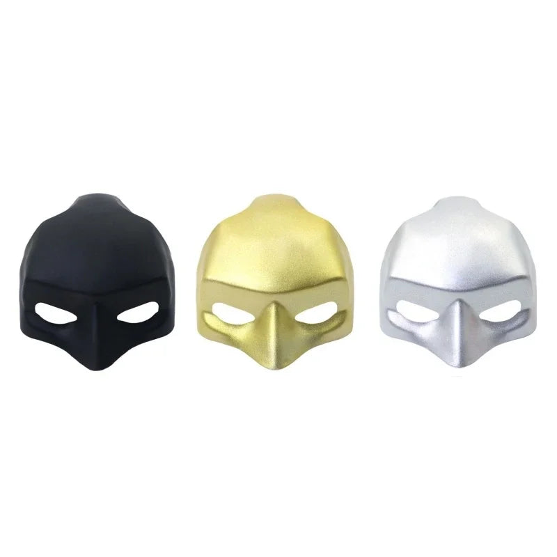 Pet cat bat mask set: black, gold, and silver designs with eye cutouts
