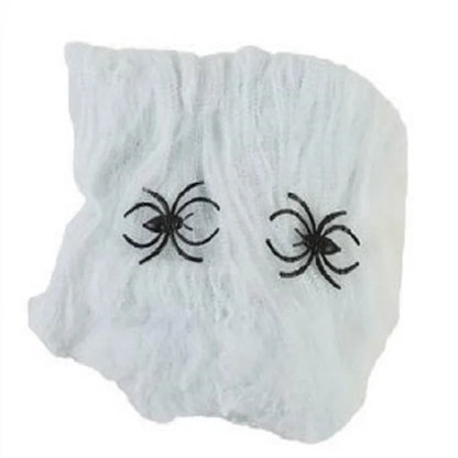 Light gray spider ghost decoration sheet with two black eye-like spider faces