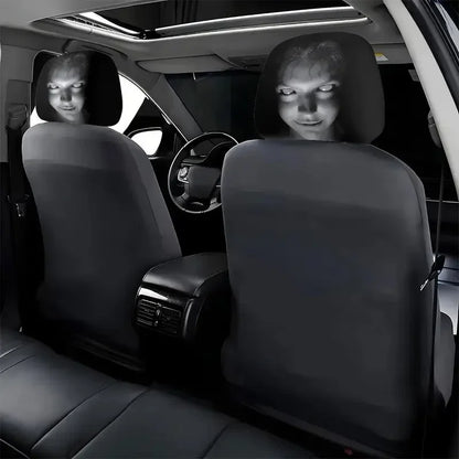 2-pack horror face headrest covers with hooded black alien faces, universal fit
